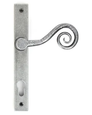 Pewter Monkeytail Slimline Lever Espag. Lock Set - LH