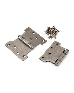 Pewter 4" x 3" x 5" Parliament Hinge (pair) ss