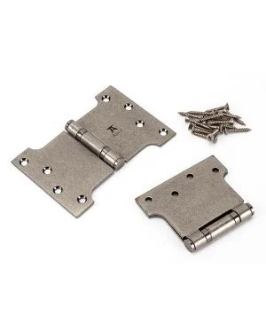 Pewter 4" x 4" x 6" Parliament Hinge (pair) ss