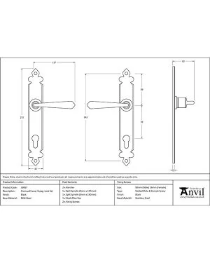 Black Cromwell Lever Espag. Lock Set