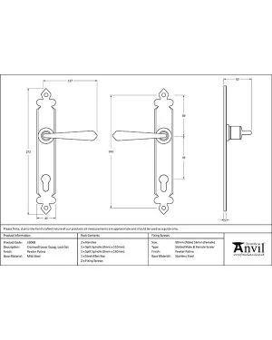 Pewter Cromwell Lever Espag. Lock Set