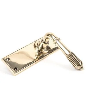 Aged Brass Reeded Lever Latch Set