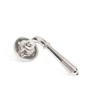 Polished Nickel Reeded Lever on Rose Set