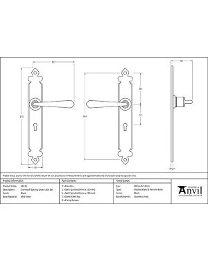 Black Cromwell Lever Lock Set