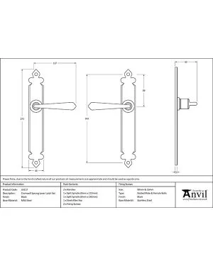 Black Cromwell Lever Latch Set