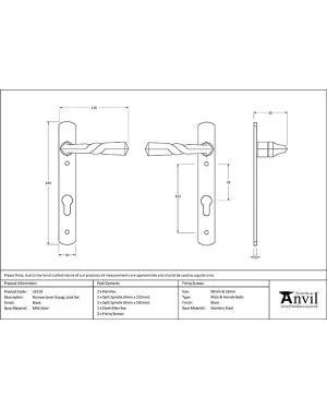 Black Narrow Lever Espag. Lock Set