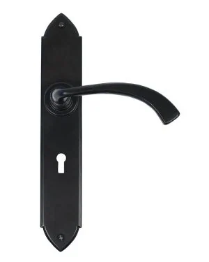 Black Gothic Curved Sprung Lever Lock Set