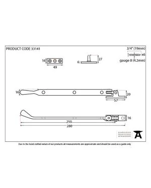Beeswax 10" Peardrop Stay