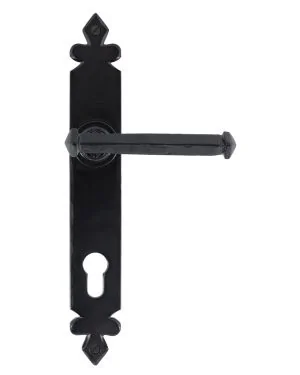 Black Tudor Lever Espag. Lock Set