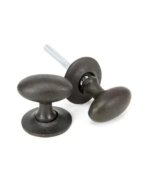 Beeswax Oval Mortice/Rim Knob Set