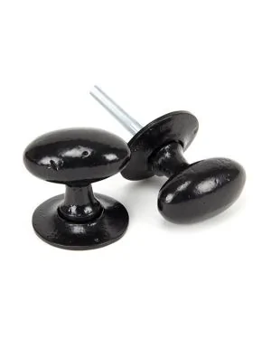 Black Oval Mortice/Rim Knob Set