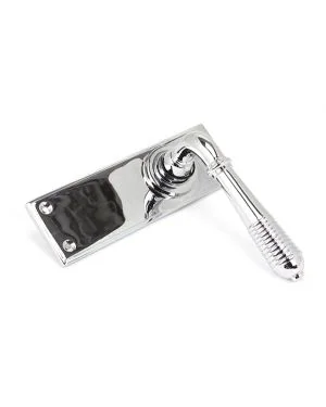 Polished Chrome Reeded Lever Latch Set