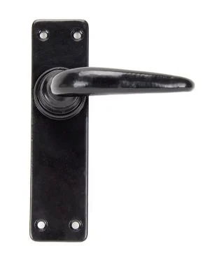 Black Smooth Lever Latch Set