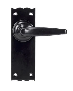 Black Oak Lever Latch Set