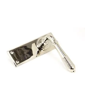 Polished Nickel Reeded Lever Latch Set