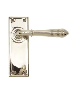 Polished Nickel Reeded Lever Latch Set