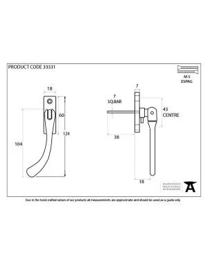 Black Slim Peardrop Espag - LH