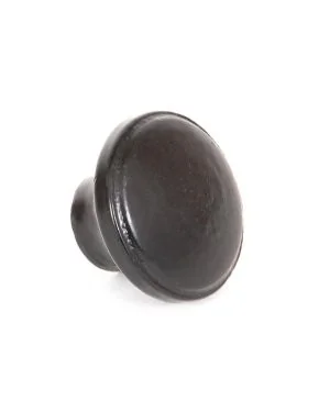 Black Ribbed Cabinet Knob