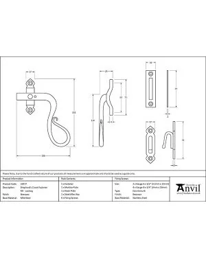 Beeswax Locking Shepherd's Crook Fastener - RH