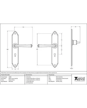 Pewter Gothic Lever Lock Set