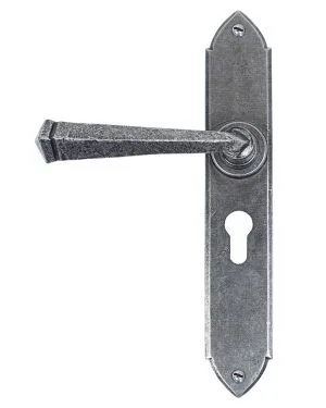 Pewter Gothic Lever Euro Lock Set