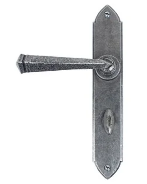 Pewter Gothic Lever Bathroom Set