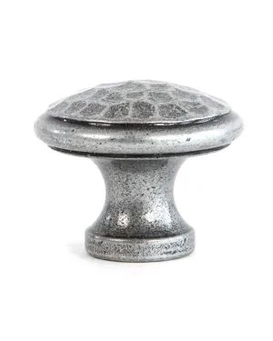Pewter Hammered Cabinet Knob - Medium