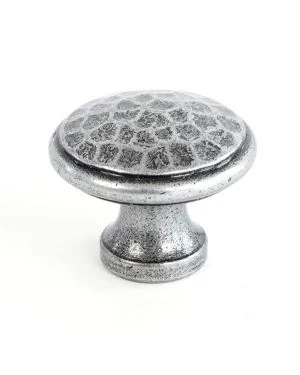 Pewter Hammered Cabinet Knob - Medium