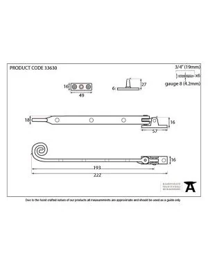 Pewter 8" Monkeytail Stay