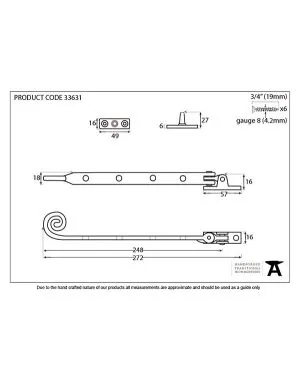 Pewter 10" Monkeytail Stay