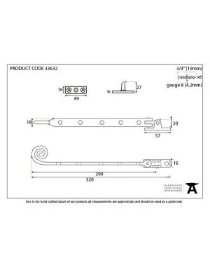 Pewter 12" Monkeytail Stay