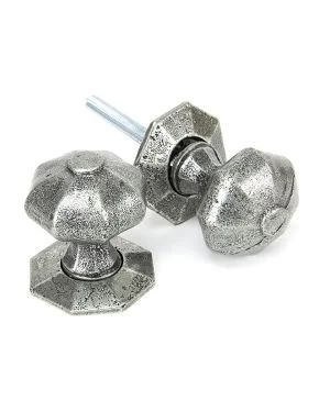Pewter Octagonal Mortice/Rim Knob Set