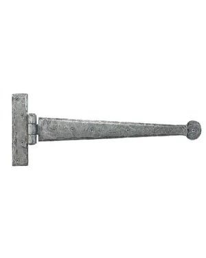 Pewter 12" Penny End T Hinge (pair)