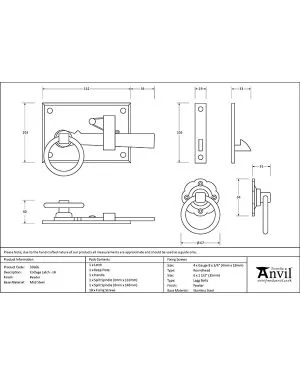 Pewter Cottage Latch - LH