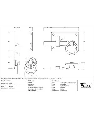 Pewter Cottage Latch - RH