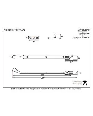 Pewter 10" Peardrop Stay