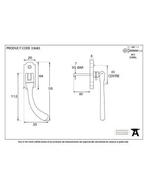 Pewter Locking Peardrop Espag - RH