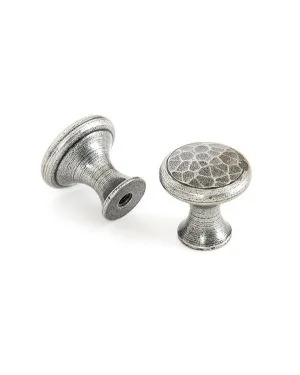 Pewter Hammered Cabinet Knob - Small