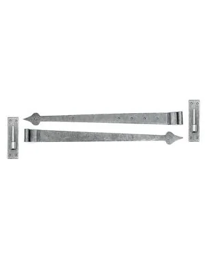 Pewter 35" Hook & Band Hinge - Cranked (pair)