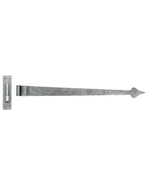 Pewter 35" Hook & Band Hinge - Cranked (pair)