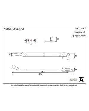 Polished Chrome 8" Peardrop Stay