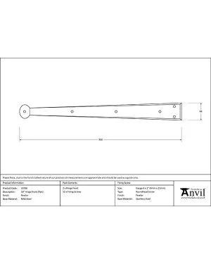 Pewter 18" Penny End Hinge Front (pair)