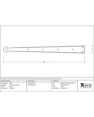Pewter 24" Penny End Hinge Front (pair)