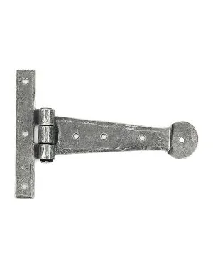 Pewter 6" Penny End T Hinge (pair)