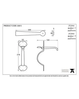 Black Medium Bean Thumblatch - XL