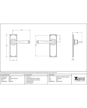 Black Avon Lever Latch Set