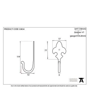 Black Fleur-De-Lys Coat Hook