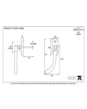 Beeswax Locking Peardrop Espag - LH