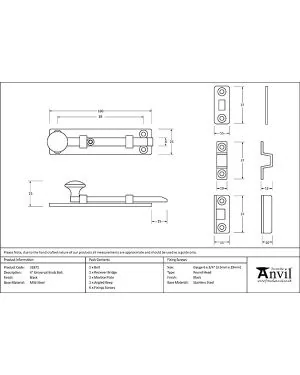 Black 4" Universal Knob Bolt