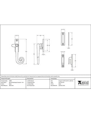 Black Locking Deluxe Monkeytail Fastener - RH
